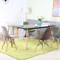 Kaki kayu Gray Fabric Upholstered Kerusi Makan